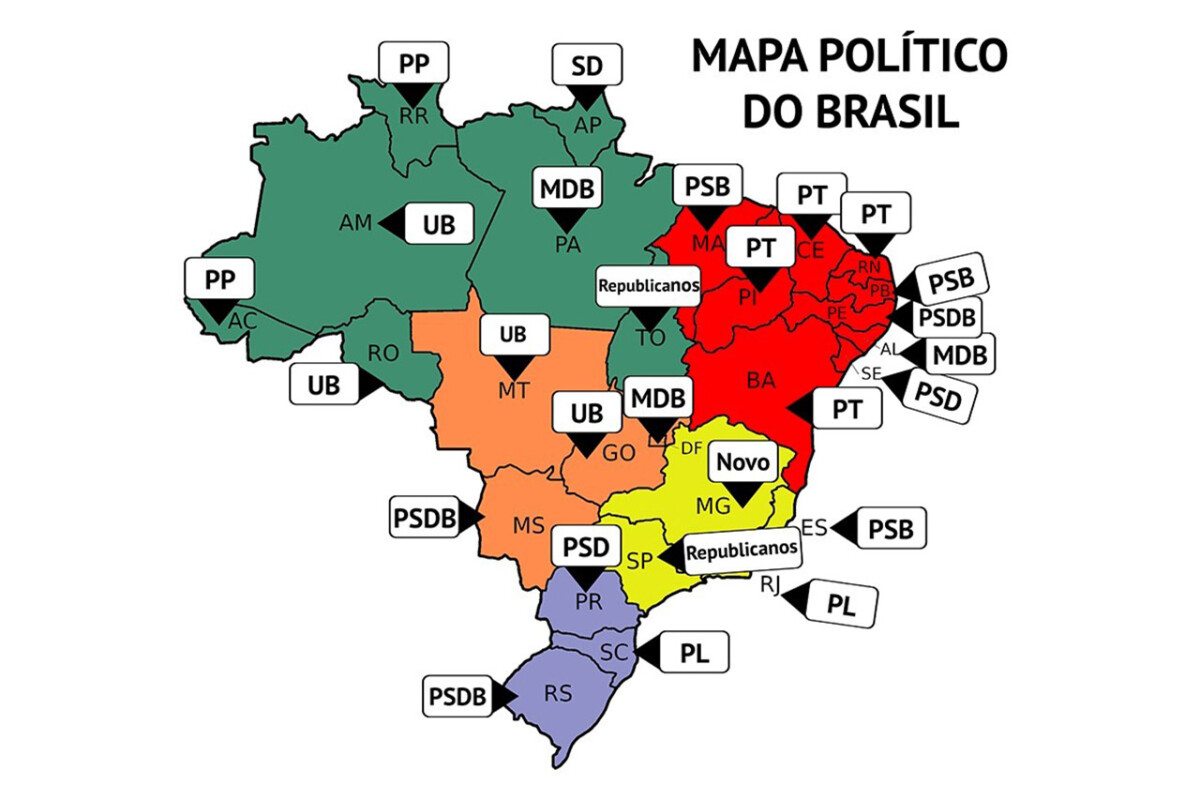 Novo mapa político do país mostra fragmentação: 11 partidos governarão 26  estados e o Distrito Federal