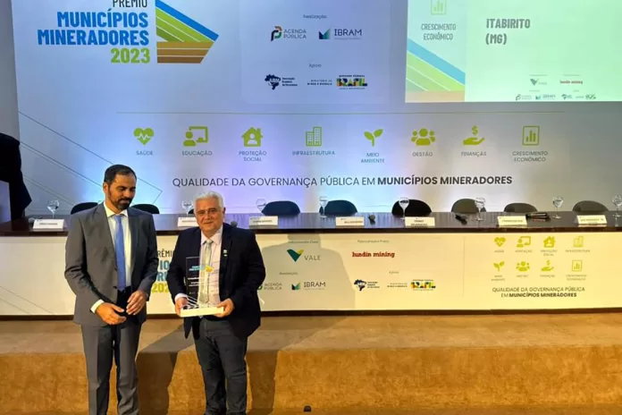 Itabirito conquista 1º lugar na categoria 'Crescimento Econômico' do Prêmio Municípios Mineradores