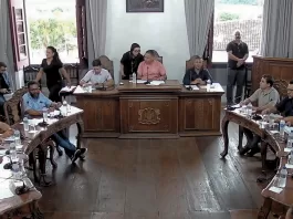 Participantes dispostos em seus lugares durante reunião ordinária.