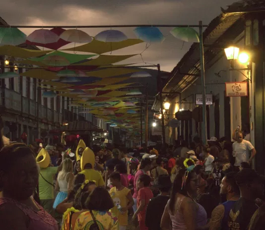 Público no Cortejo Circovolante na rua.