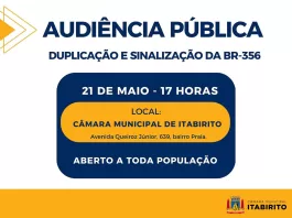 Câmara de Itabirito realizará Audiência Pública sobre duplicação e sinalização da BR-356