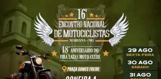 Mariana recebe o 16º Encontro Nacional de Motociclistas neste final de semana