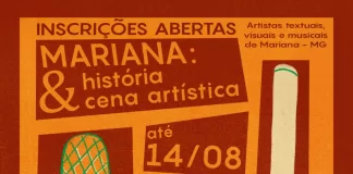 Inscrições abertas para mostra artística em Mariana até 14 de agosto