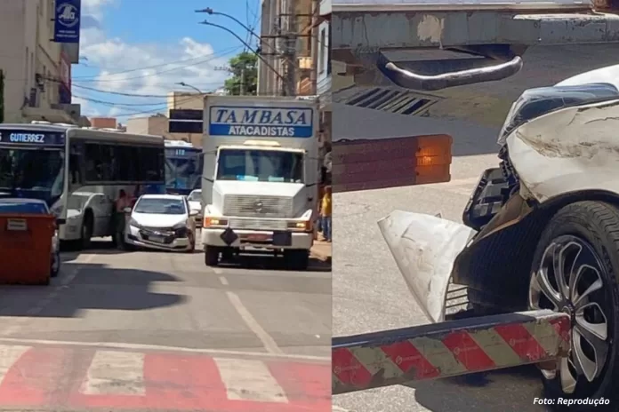 Acidente envolvendo três veículos causa retenção na Queiroz Júnior