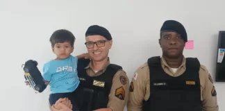 Ação rápida da PM salva criança de dois anos em Diogo de Vasconcelos