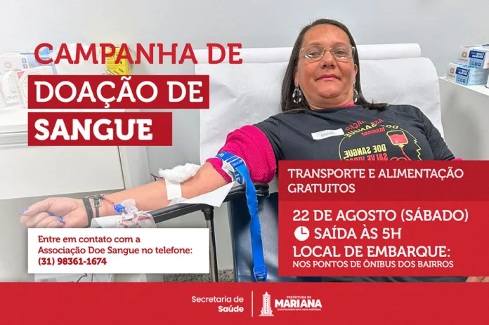 Associação Doe Sangue promove mais uma campanha de doação com destino a Belo Horizonte