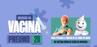Mariana inclui vacina PNEUMO20 no SUS para pessoas a partir de 85 anos Mariana inclui vacina PNEUMO20 no SUS para pessoas a partir de 85 anos