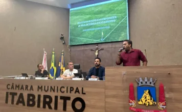 Secretário apresenta ações esportivas e situação da Arena Telê Santana na Câmara de Itabirito Secretário apresenta a situação da Arena Telê Santana na Câmara de Itabirito